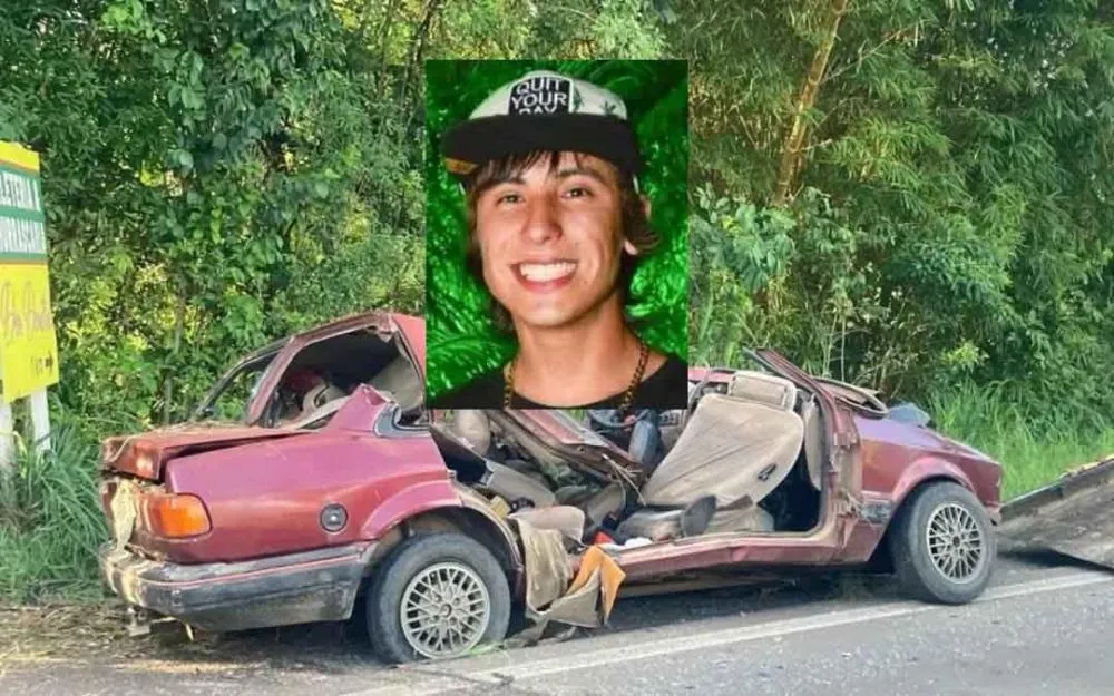 Homem morre em colisão entre carro e caminhão